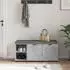 vidaXL Flurbank mit Kissen und Regal, betongrau, 100x38x46cm (891515)