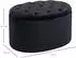 HomCom Polsterbank mit Stauraum, ovale Form, Polyester, schwarz, 71x52x42cm
