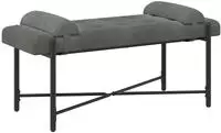 vidaXL Knopfgepolsterte Bank mit Kissen Dunkelgrau 110 x 40 x 46 cm