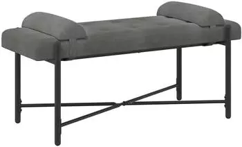 vidaXL Knopfgepolsterte Sitzbank mit Kissen, dunkelgrau, 110x40x46cm (42038386)