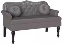 vidaXL Chesterfield Bank Grau 120,5 x 65 x 75 cm Kunstleder