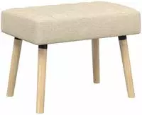 vidaXL Kanalgepolsterte Bank Creme 60 x 40 x 45 cm Stoff