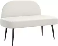 vidaXL Gepolsterte Bank mit R&uuml;ckenlehne Wei&szlig; 110 x 60 x 76 cm