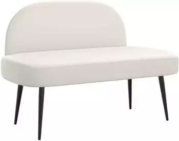 vidaXL Gepolsterte Bank mit R&uuml;ckenlehne, wei&szlig;, 110x60x76cm (42040806)
