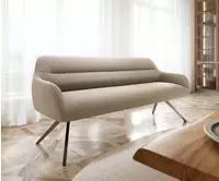 DELIFE Esszimmerbank Taya-Flex 200 cm Boucl&eacute; Schlamm Kreuzgestell kantig...