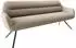 DeLife Taya-Flex Esszimmerbank 200cm Bouclé Schlamm, Kreuzgestell kantig Graphit
