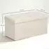 HomCom Truhenbank faltbar, Samtoptik, cremeweiß, 76x38x38cm