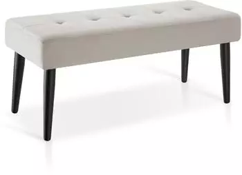 TecTake Sitzbank Glora Samtoptik taupe, 95x38x45cm, 220kg (406365)