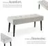 TecTake Sitzbank Glora Samtoptik taupe, 95x38x45cm, 220kg (406365)