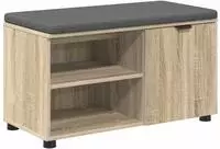 Vidaxl Hall Bench With Cushion With Shelf Sonoma Oak 80 X 38 X 46 Cm