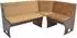 Moebel Direkt Online Truheneckbank 165x125cm, Nussbaum-Nachbildung/beige (032-F.3269.NBB)