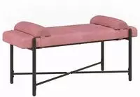 vidaXL Knopfgepolsterte Bank mit Kissen Rosa 110 x 40 x 46 cm Samt