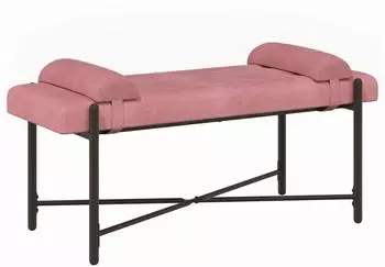 vidaXL Knopfgepolsterte Bank mit Kissen, rosa, Samt, 110x40x46cm (42038389)