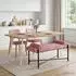 vidaXL Knopfgepolsterte Bank mit Kissen, rosa, Samt, 110x40x46cm (42038389)