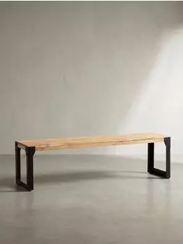 KADIMA DESIGN Esszimmerbank Akazie Massivholz, ohne Lehne, 160x40x45cm