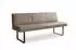 Kawola ELEEN Esszimmerbank Leder grau 223cm, Metallgestell schwarz (KA436405L7)
