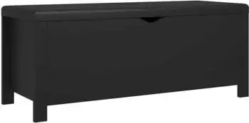 vidaXL Sitzbank mit Stauraum und Kissen, schwarz, 105x40x45cm, Holzwerkstoff (326769)