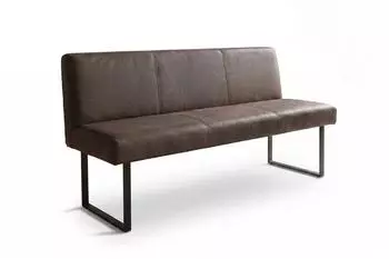 Kawola ELEEN Esszimmerbank Leder dunkelbraun, 163cm (KA436403L9)