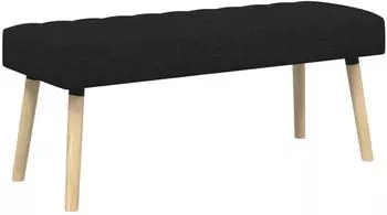 vidaXL Kanalgepolsterte Sitzbank, Stoff, schwarz, 110x40x46cm (42038489)