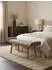 KADIMA DESIGN Sitzbank Chesterfield-Muster Mangoholz/Textil, grau, 125x38x50cm