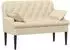 vidaXL Zweisitzer mit Knopfheftung, Stoff, creme (42041803)