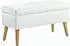 HomCom Truhenbank mit Samtoptik, weiß, 80x35x42cm (838-488V00WT)