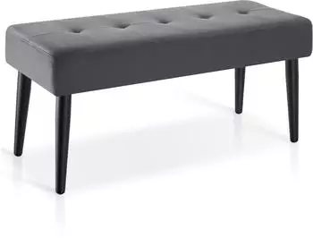 TecTake Sitzbank Glora Samtoptik grau, gepolstert, 220kg (406310)
