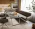 DeLife Taya-Flex Eckbank 285x190cm Mikrofaser taupe, Kreuzgestell Edelstahl