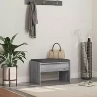 vidaXL Flurbank mit Kissen Graues Sonoma 63 x 38 x 40 cm