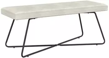 vidaXL Bank Creme 110x40x45cm Samt