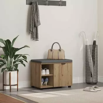vidaXL Flurbank mit Kissen Artisan-Eiche 60x38x46cm