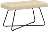 vidaXL Bank mit Knopfheftung Creme 80 x 40 x 46 cm Stoff