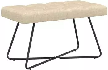 vidaXL Sitzbank mit Knopfheftung, Stoff, creme, 80x40x46cm
