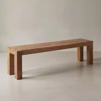 KADIMA DESIGN Sitzbank Landhausstil Akazie Massivholz, beige, 160x45x35cm