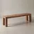 KADIMA DESIGN Sitzbank Landhausstil Akazie Massivholz, beige, 160x45x35cm