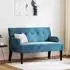 vidaXL Chesterfield Sitzbank blau, Samt, 112x65,5x75cm