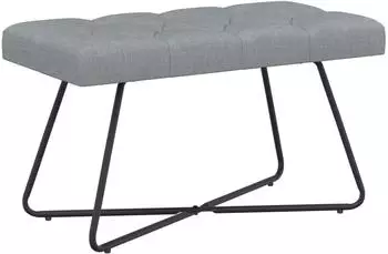 vidaXL Sitzbank mit Knopfheftung, hellgrau, Stoff, 80x40x46cm (42038357)