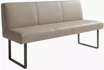 Kawola ELEEN Esszimmerbank Leder pigmentiert, grau, 163cm (KA436405L13)