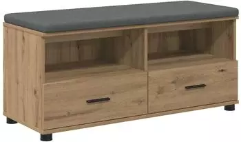 vidaXL Flurbank mit Kissen und Stauraum Artisan-Eiche 100x38x46cm