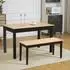 HomCom Sitzbank 2-Sitzer Kiefernholz, Landhaus, natur/schwarz, 102x36x45cm