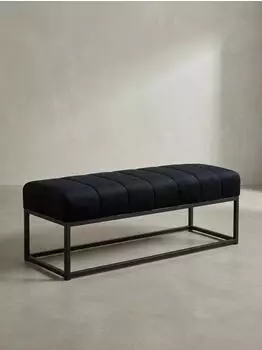 KADIMA DESIGN Polsterbank Samt, schwarz, 108x40x40cm (4255632583414)