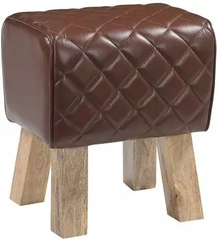 vidaXL Essbank aus echtem Leder, diamantbraun, 40x30x45cm