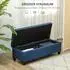 HomCom Truhenbank Leinenoptik blau 125x49x41,5cm (800001147562)