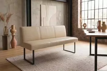 Kawola ELEEN Esszimmerbank Leder pigmentiert, beige, 143cm (KA436400L6)
