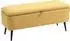 HomCom Truhenbank mit Stauraum, Leinenoptik, gelb, 101x38,5x44,5cm (Stahlbeine)