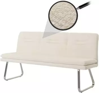 MCW Sitzbank H70 Boucl&eacute;-Stoff cremewei&szlig; 180cm (800001162316)