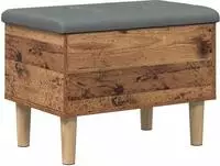 vidaXL Aufbewahrungsbank mit Kissen Eichenholz 62 x 42 x 46 cm