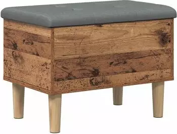 vidaXL Aufbewahrungsbank mit Kissen, Eichenholz, 62x42x46cm