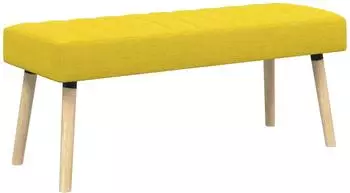 vidaXL Kanalgepolsterte Bank hellgelb 110x40x46cm Stoff (42038497)