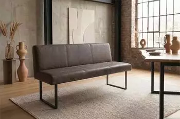 Kawola ELEEN Esszimmerbank Leder dunkelbraun, 143cm (KA436403L11)